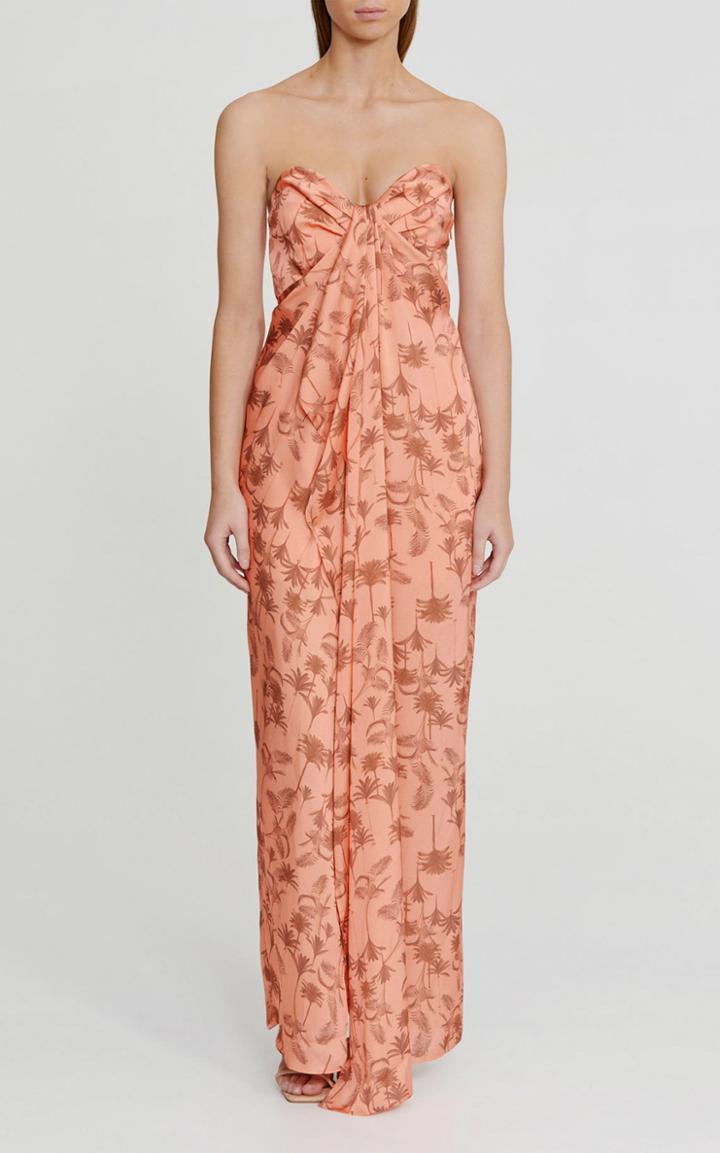 Moda Operandi Significant Other Leona Printed Georgette Strapless Maxi Dress