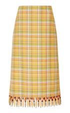 Moda Operandi Rejina Pyo Blair Embellished Plaid Cotton-blend Skirt Size: 6