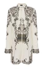 Dundas Beaded Button-up Crepe De Chine Shirt