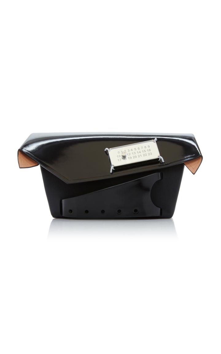Maison Margiela Appliqud Faux Patent Leather Clutch