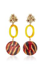 Lulu Frost M'o Exclusive Vintage Citrine Glass Disc Earrings