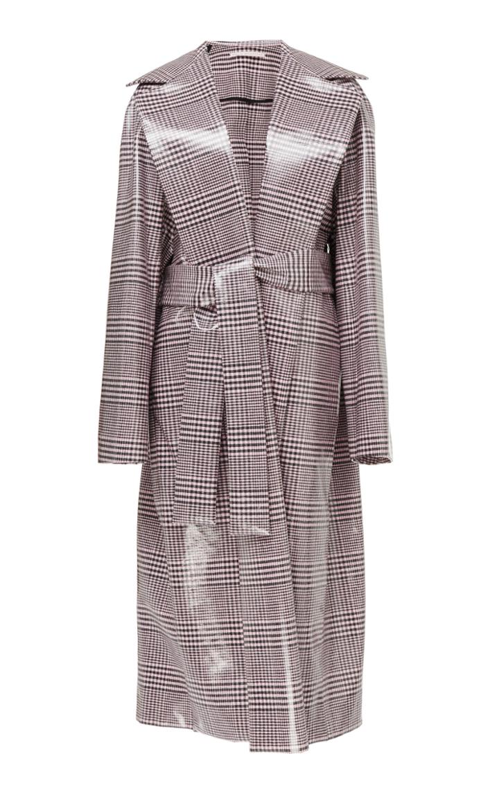 Emilia Wickstead Jill Coated Prince Of Wales Plaid Cotton-blend Coat