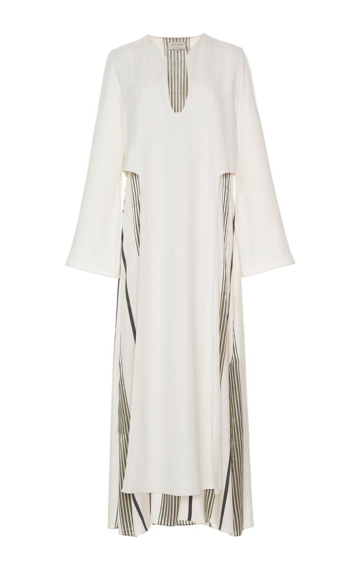 Zeus + Dione White Khloris Layered Maxi Dress