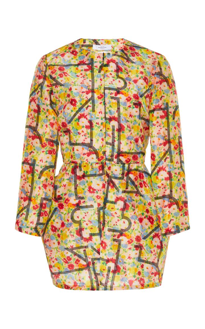 Roseanna Moss Printed Silk Zipped Mini Dress