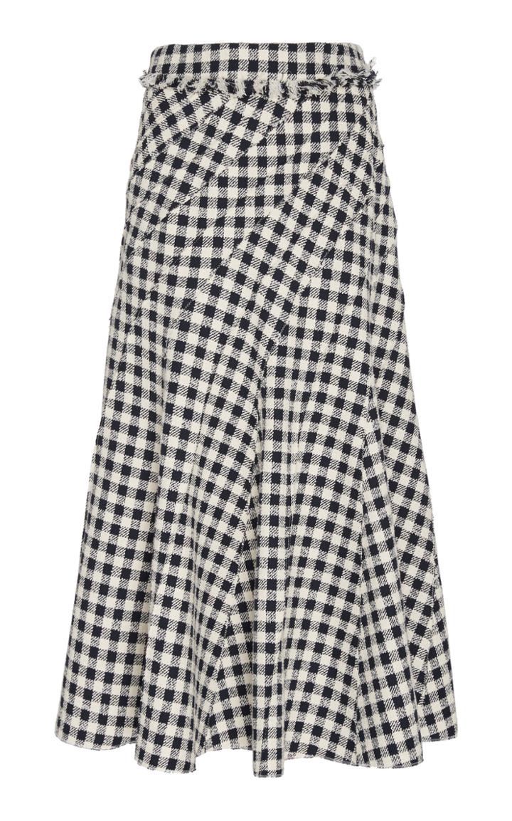 Oscar De La Renta Tweed Cotton Midi Skirt