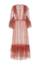 Sandra Mansour Elara Beaded Tulle Midi Dress