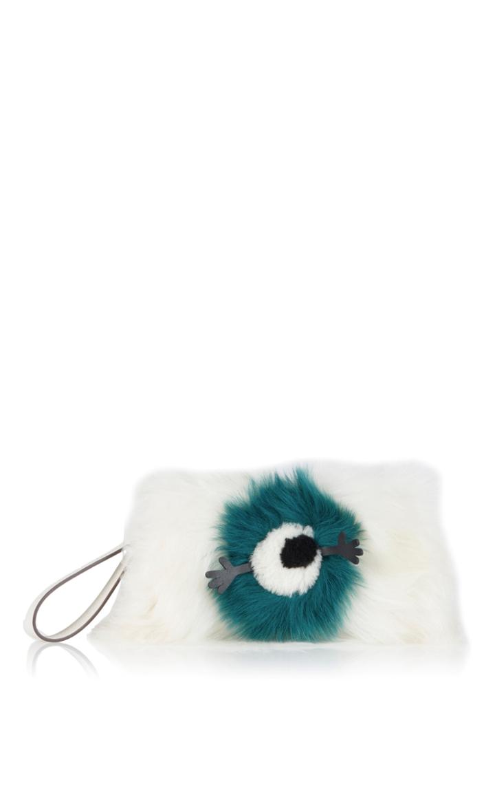 Anya Hindmarch Furry Shearling Eyes Clutch