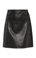 Red Valentino Scalloped Leather Mini Skirt