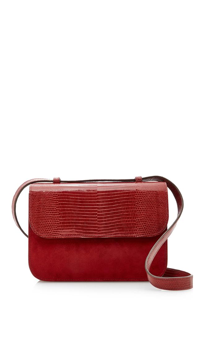 Hunting Season Large Lizard And Suede Crossbody
