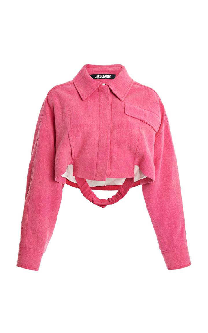 Jacquemus Esterel Oversized Linen-blend Cropped Jacket
