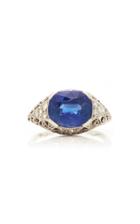 Eleuteri Vintage Diamond And Blue Enamel Ring