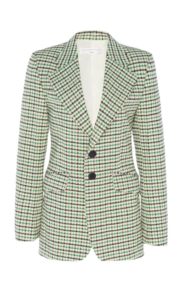 Moda Operandi Victoria Beckham Jarvis Plaid Crepe Blazer Size: 4