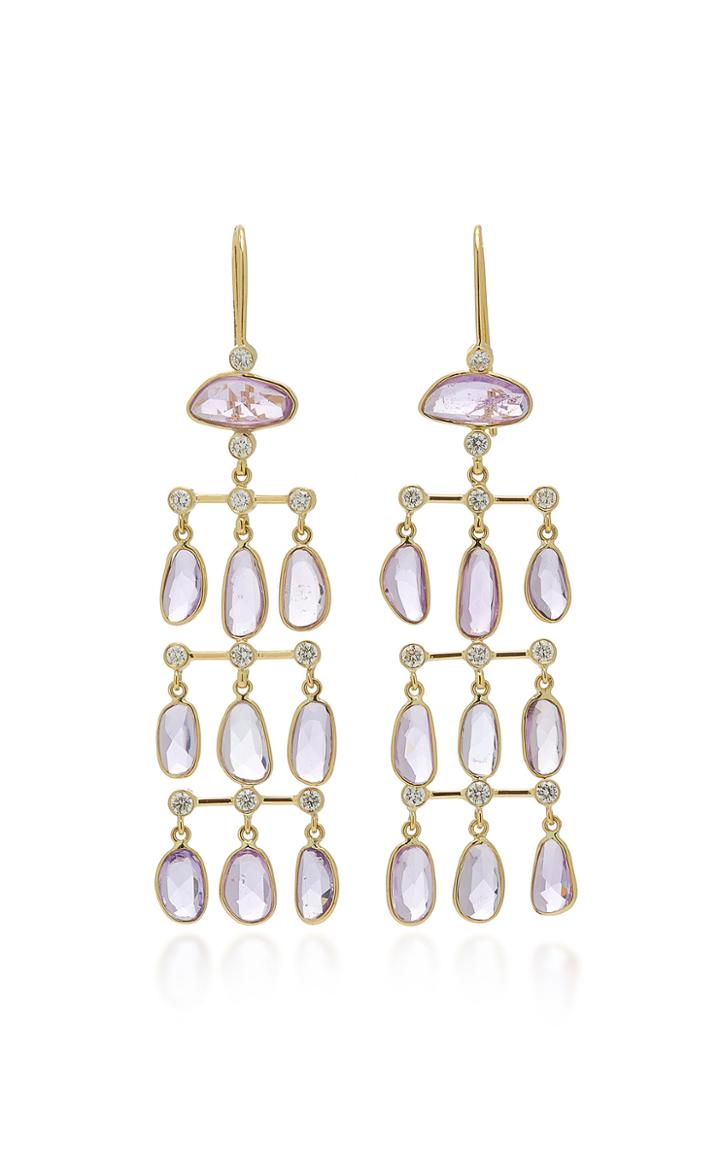 Amrapali Rashmika 18k Gold Sapphire And Diamond Earrings