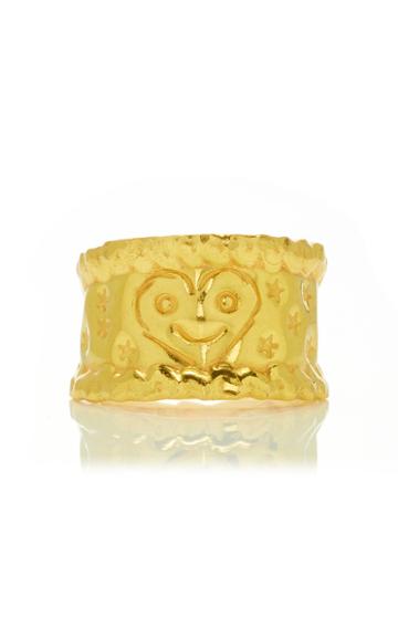 Jean Mahie 22k Yellow Gold Stars And Heart Ring