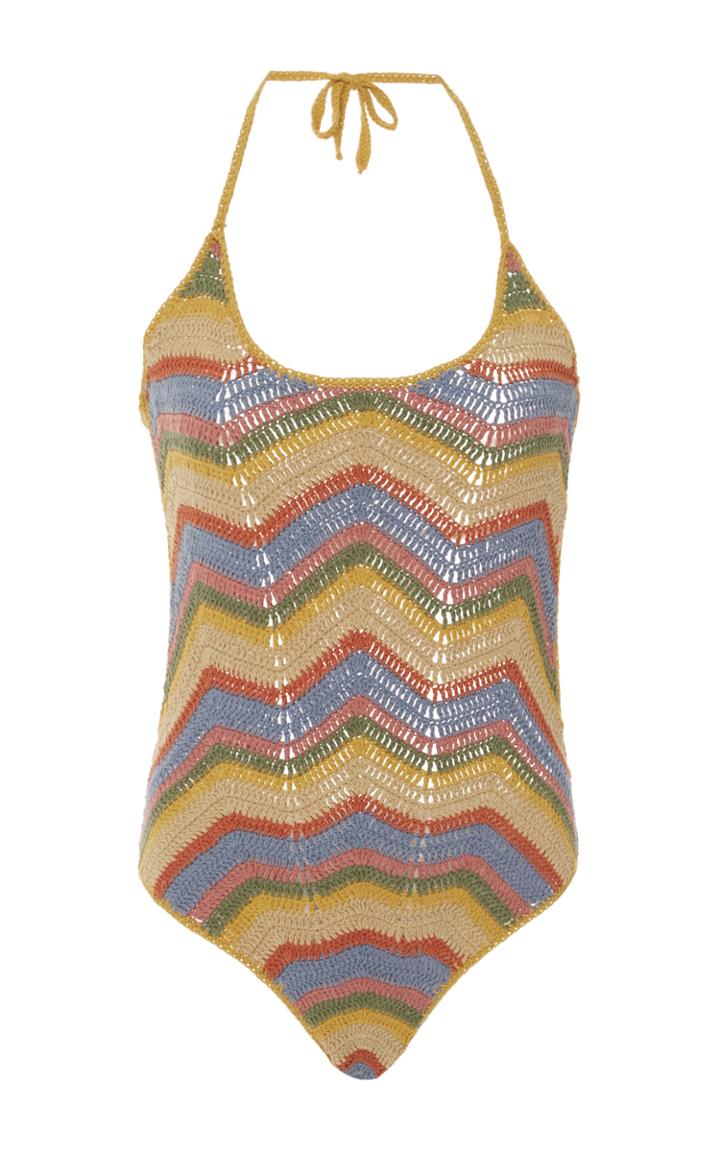 All That Remains Honey Chevron Crochet One Piece