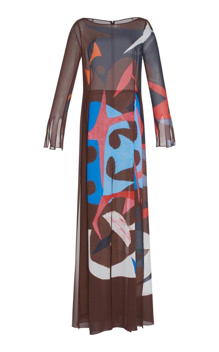 Akris Silk Crepe Masonite Print Gown