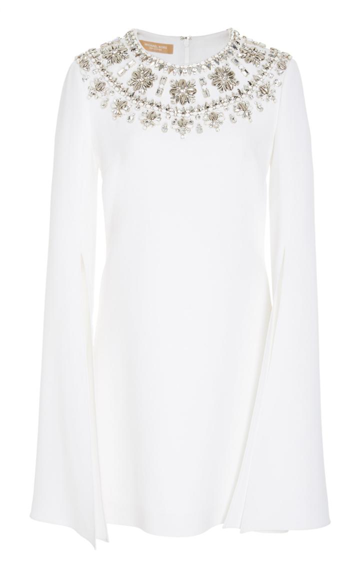 Michael Kors Collection Long Sleeve Embroidered Dress