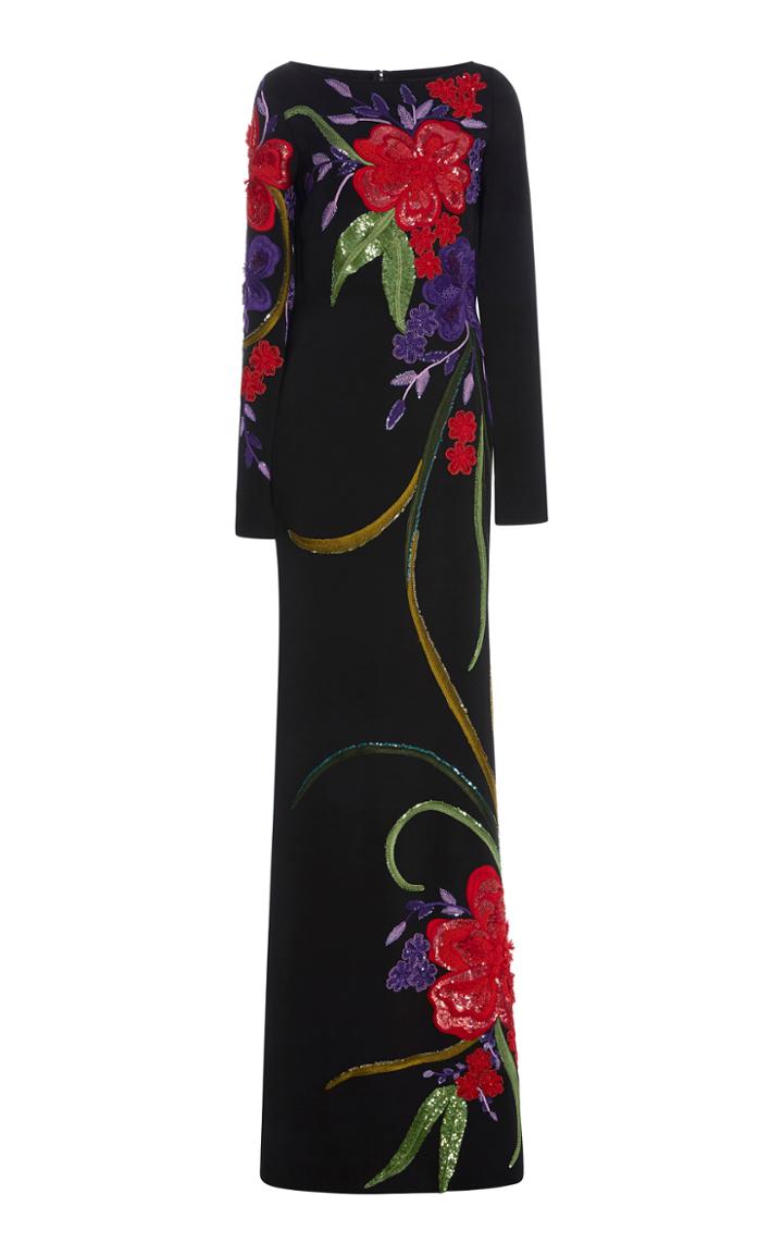 Naeem Khan Floral Embellished Gown