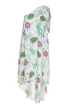 Andrew Gn Asymmetric Printed Silk Dress