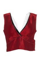 Marni Layered Satin Cropped Tank Top