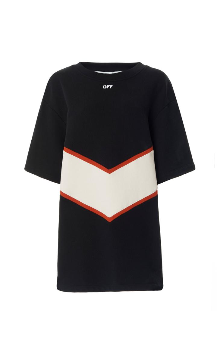 Off-white C/o Virgil Abloh Intarsia Cotton Sweatshirt Dress