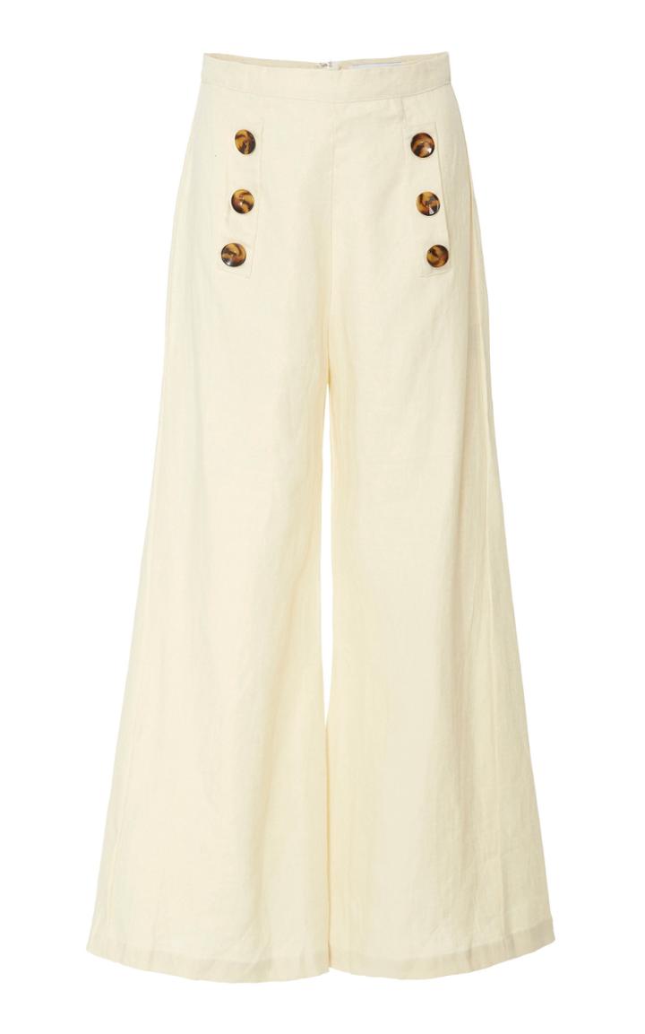 Faithfull Adita Linen High Rise Flare Pants