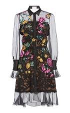 Moda Operandi Marchesa Floral Lace-organza Shirt Dress
