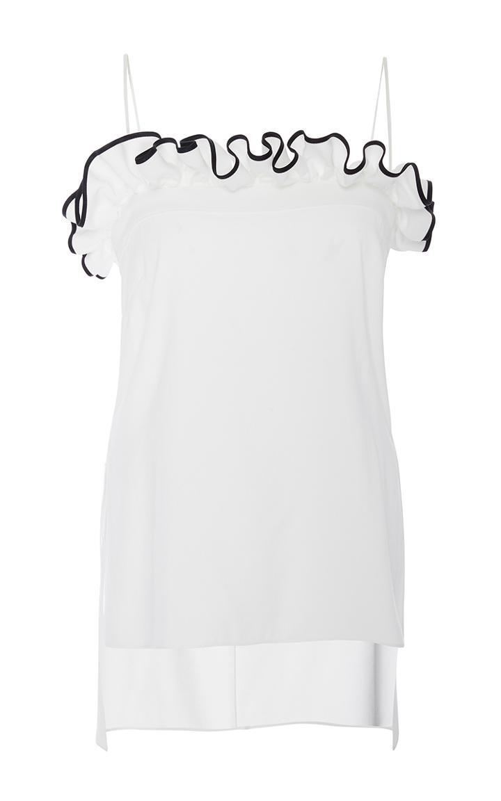 Adam Lippes Silk Crepe Flounce Ruffle Camisole