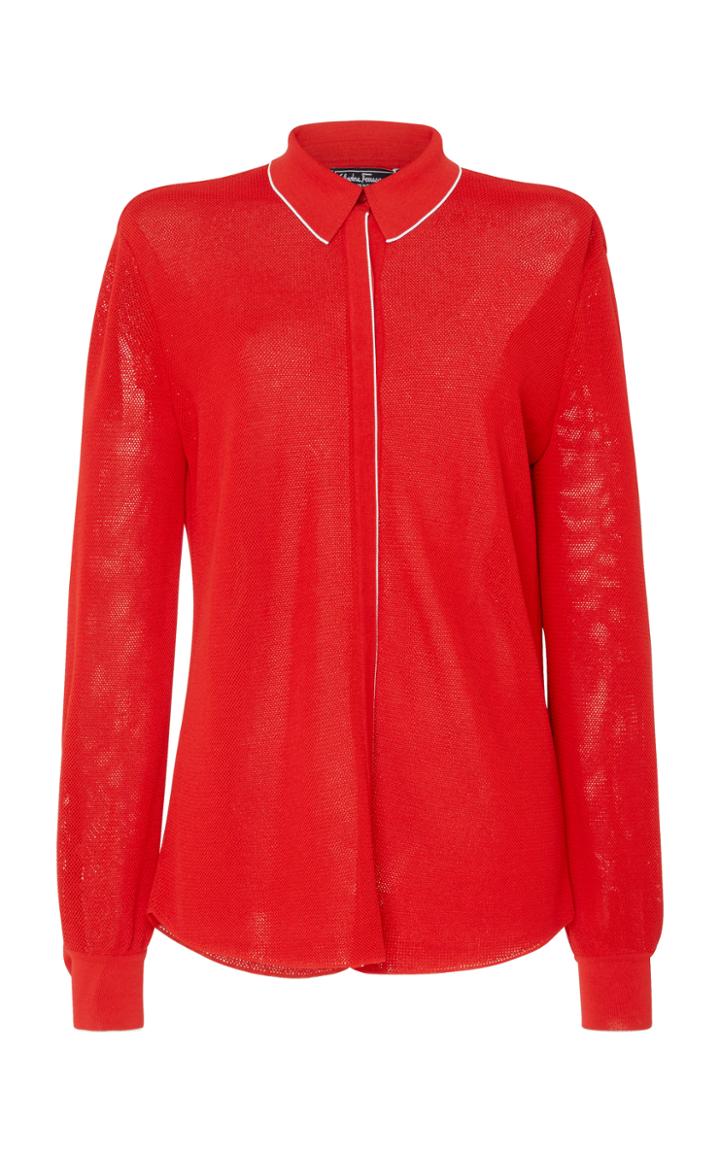 Salvatore Ferragamo Long Sleeve Knit Cardigan