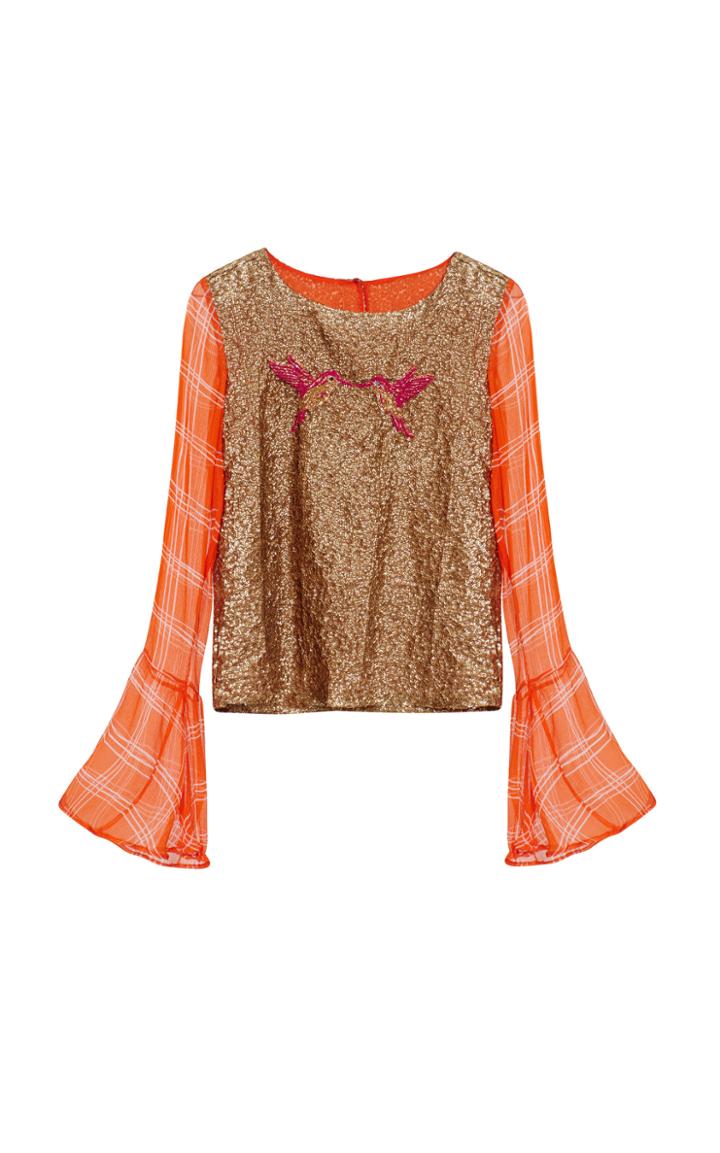 Roopa Hummingbird Sequin Blouse
