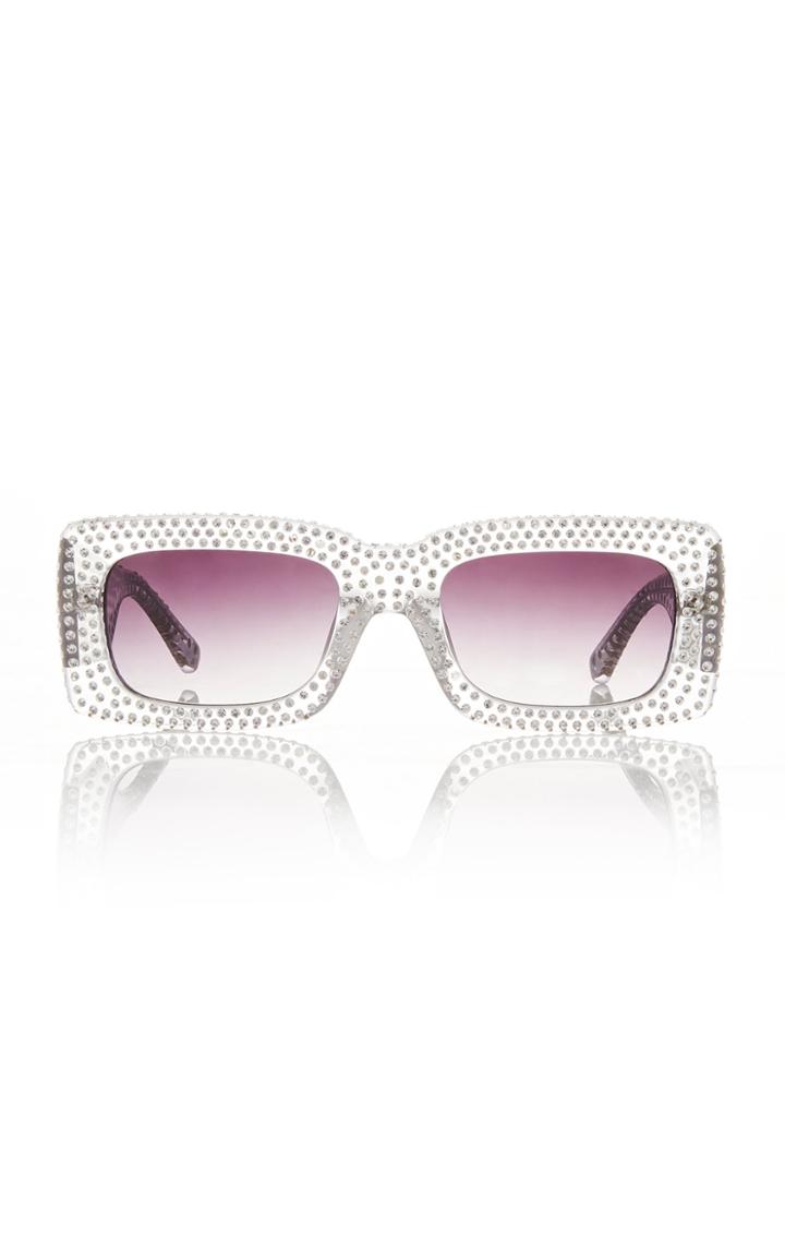 Moda Operandi Attico X Linda Farrow Stella Crystal-studded Square Sunglasses