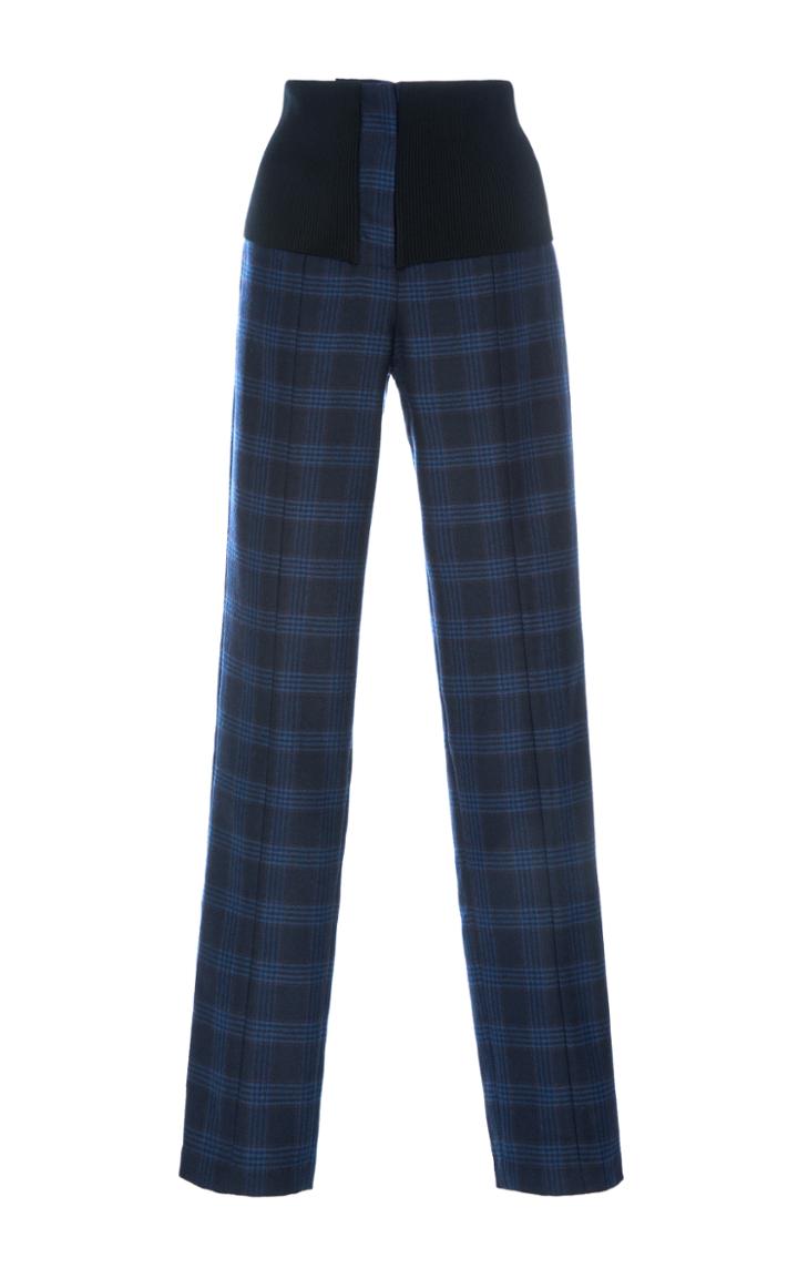 Tibi Camille Pant With Ribbed Knit Waist Band