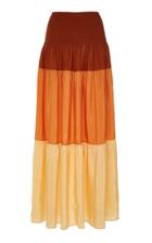 Anaak Clara Shirred Silk-crepe De Chine Midi Dress
