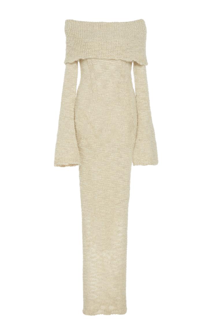Cult Gaia Mariel Off-the-shoulder Knit Maxi Dress