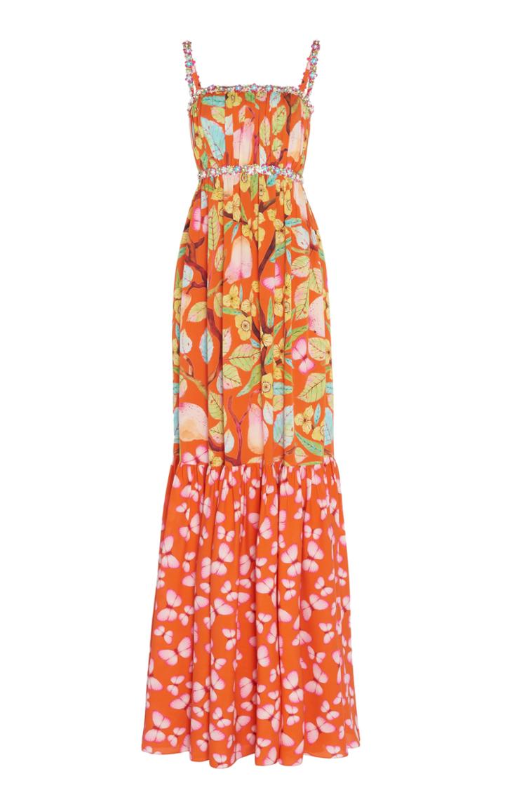Andrew Gn Silk Sleeveless Maxi Dress