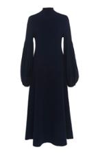 Akris Wool-blend Knit Peasant Sleeve Dress