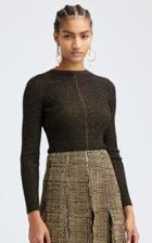 Moda Operandi Oscar De La Renta Long Sleeved Lurex Silk-blend Top