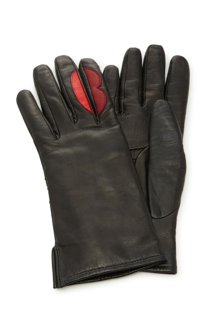 Yestadt Millinery Lip Appliqu Leather Gloves