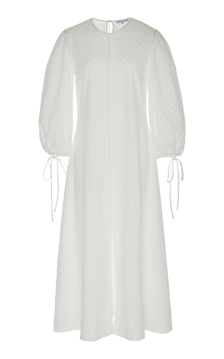 Olivia Von Halle Margeaux Broderie Anglaise Cotton Midi Dress