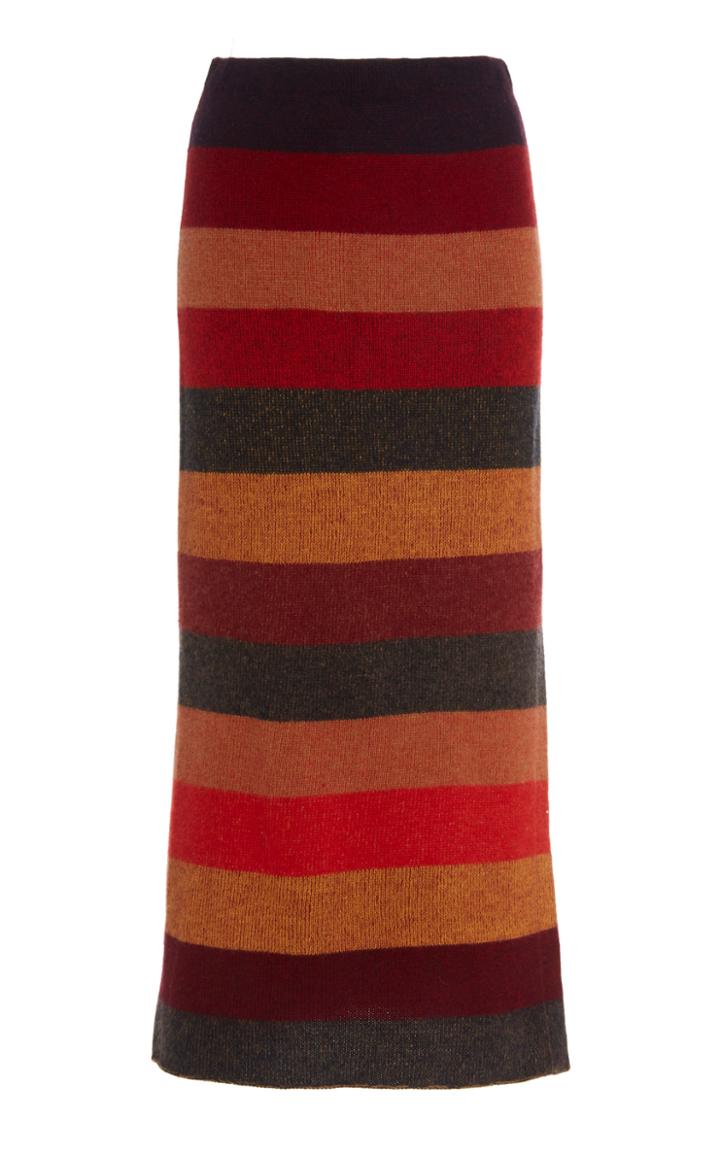 The Elder Statesman Super Duper Cashmere Knit Midi Skirt