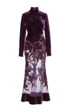 Elie Saab Bead Embroidered Velvet Dress