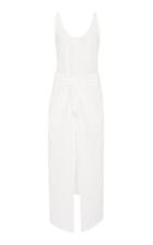 Anemone The Dkl Midi Wrap Dress In Stripe Cotton Linen Crepe