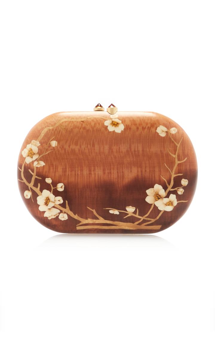 Silvia Furmanovich Marquetry Floral Clutch