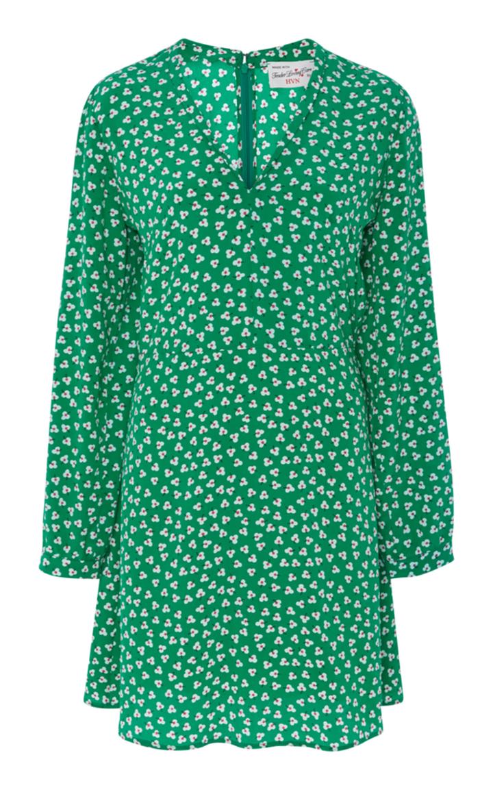 Hvn Lou Printed Silk-crepe Mini Dress