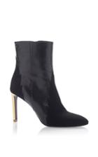 Roberto Cavalli Lambskin And Ayers Geometric Patchwork Ankle Boot