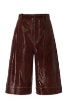 Ganni Snake Foil Leather Long Short
