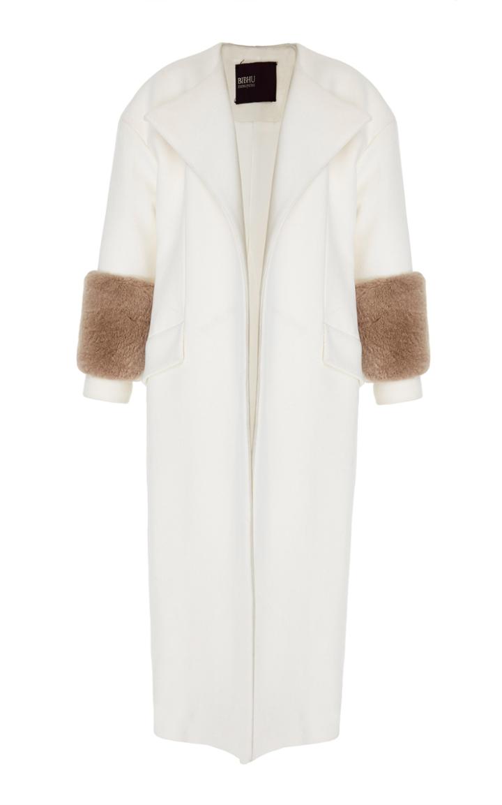 Bibhu Mohapatra Coat With Sheared Beaver Cuffs