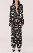Moda Operandi Jason Wu Collection Belted Floral-print Satin Jacket
