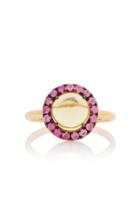 Rosa De La Cruz 18k Gold, Quartz And Sapphire Ring