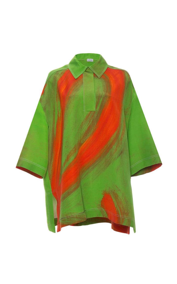 Loewe Printed Silk Wool Polo Top